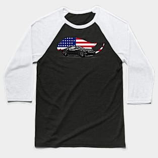 Challenger Hellcat Black USA Print Baseball T-Shirt